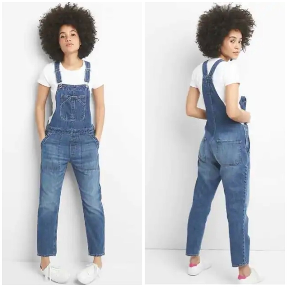 Gap Relaxed Fit Straight Leg Overalls Size Large